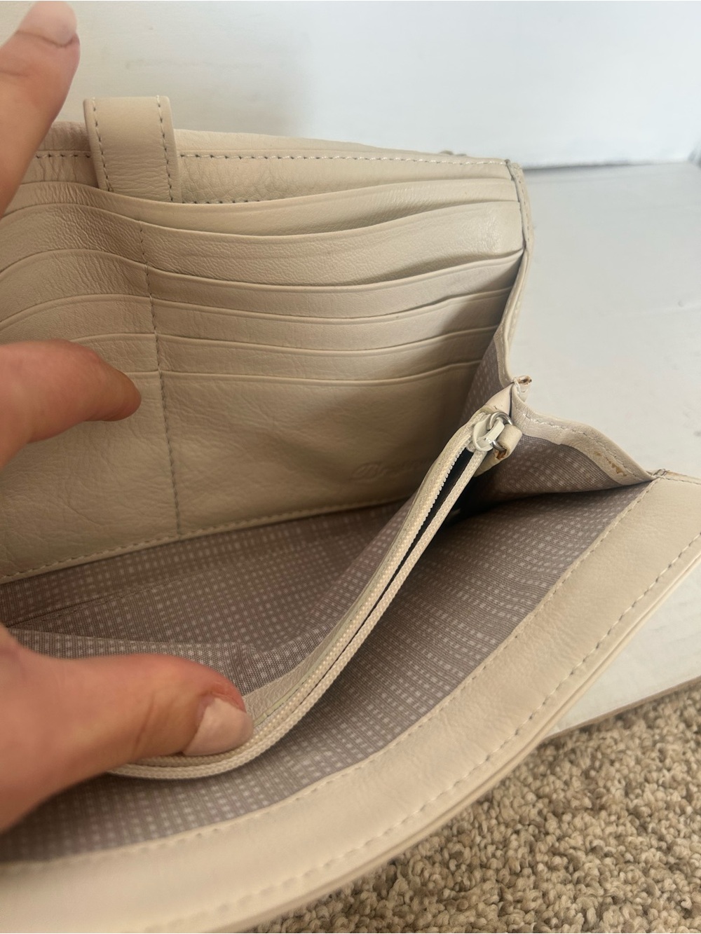Vintage Brighton Cream Fold-Over Crossbody Bag with Colorful Jewel Embellishment - Picture 4 of 5
